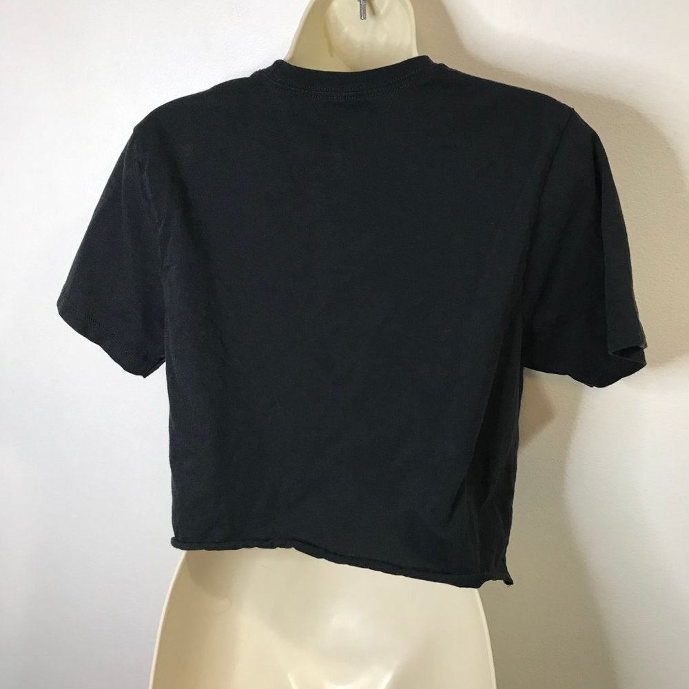 Vans Off the Wall Black Crop T-shirt SMALL S Spider Skateboard Crewneck - Picture 6 of 8